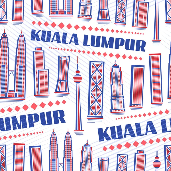 Διάνυσμα Kuala Lumpur Seamless Pattern Επαναλαμβανόμενο Φόντο Απεικόνιση Της Σύγχρονης — Διανυσματικό Αρχείο