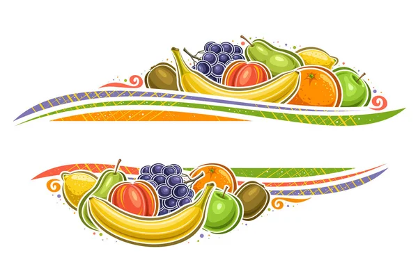 Bordure Vectorielle Pour Fruits Avec Espace Copie Vide Pour Texte — Image vectorielle