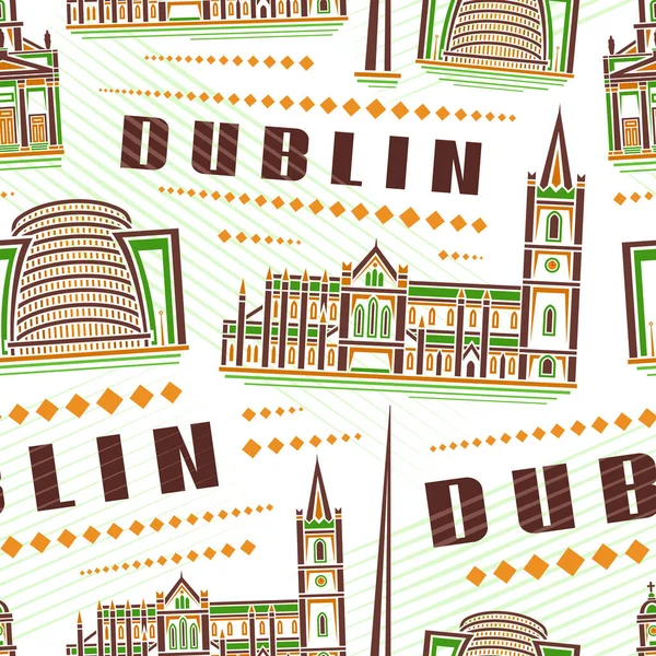 Διάνυσμα Dublin Seamless Pattern Επανάληψη Φόντο Την Απεικόνιση Του Διάσημου — Διανυσματικό Αρχείο