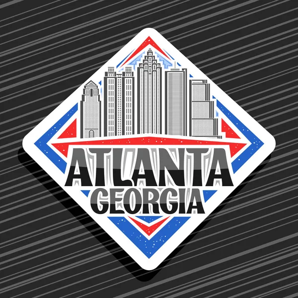 Logo Vectorial Para Atlanta Señal Tráfico Rombo Blanco Con Ilustración — Vector de stock