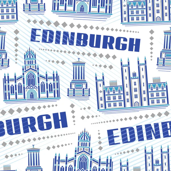 Vector Edinburgh Zökkenőmentes Minta Ismételje Háttér Illusztrációjával Híres Európai Edinburgh — Stock Vector