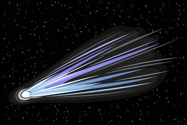 혜성의 일러스트 디자인 스타리 배경에 공간에서 미래의 보라색 코스모 인쇄와 — 스톡 벡터