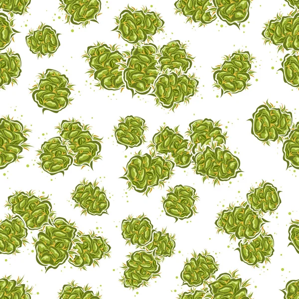 Vector Cannabis Flowers Seamless Pattern Repitiendo Fondo Con Ilustraciones Aisladas — Archivo Imágenes Vectoriales