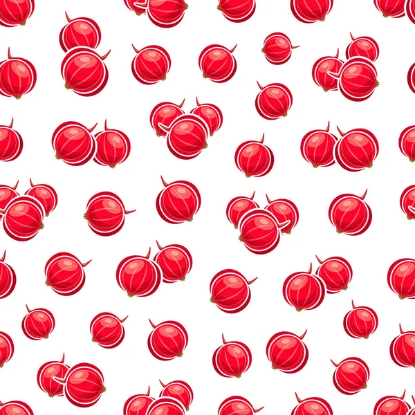 Vector Red Currants Seamless Pattern Repeat Decorative Background Simple Cut — Stock Vector