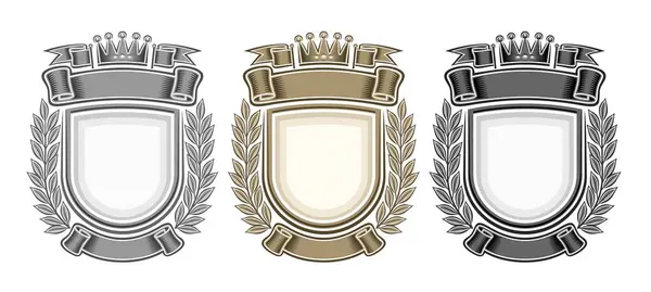 Vector Royal Crests Set Collectie Van Geïsoleerde Illustraties Heraldische Kuif Stockvector