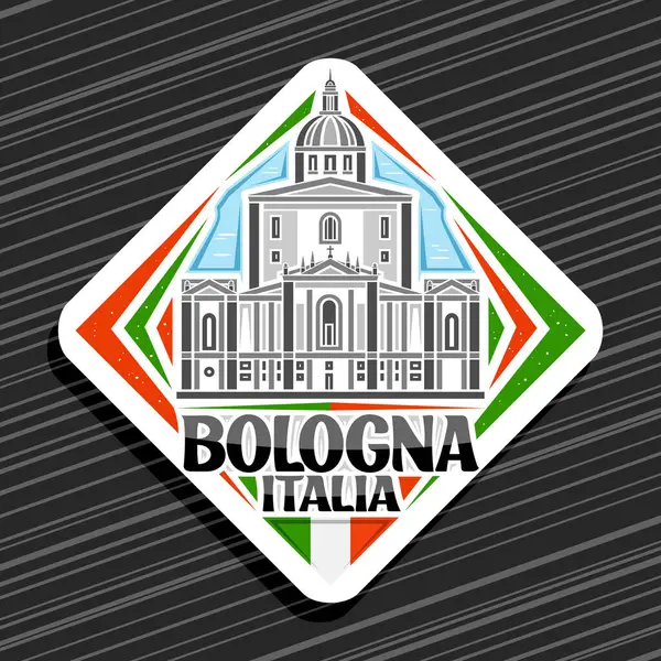 Vector Logo Bologna White Rhomb Road Sign Illustration Famous Madonna Rechtenvrije Stockvectors