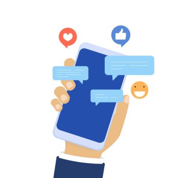 Cep telefonuyla çevrimiçi iletişim. İletileri, yorumları, beğenileri gönder ve al.