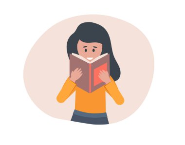 Açık kağıtlı bir kadın. Kız kitap okuyor, büyüleyici edebiyat, roman.