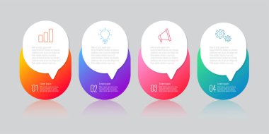 Konuşma kabarcığı düz vektörü ile bilgi grafikleri tasarımı