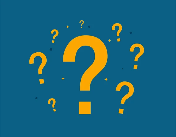 Σημάδι Ερωτημάτων Πορτοκαλί Μοτίβο Μπλε Φόντο — Διανυσματικό Αρχείο