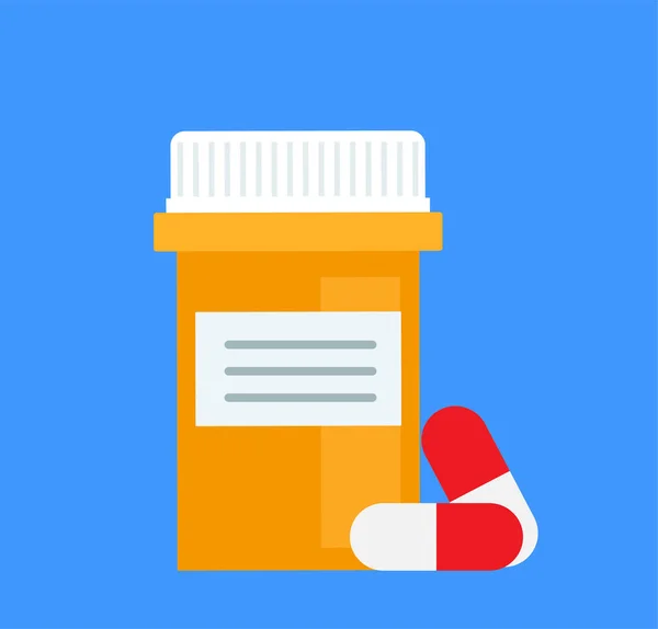 Ιατρική Φιάλη Φαρμακείο Και Χάπια — Διανυσματικό Αρχείο