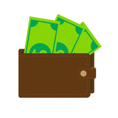 PrintCüzdan parası, cüzdan maaşı, kredi kartı ikonu izole edilmiş konsept