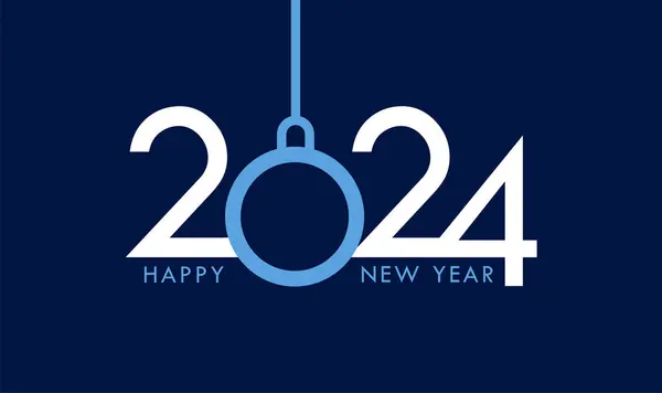 2024 Frohes Neues Jahr Trendige Designvorlage Für Das Neue Jahr Stockvektor