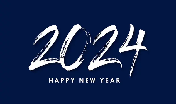 2024 Frohes Neues Jahr Trendige Designvorlage Für Das Neue Jahr lizenzfreie Stockvektoren