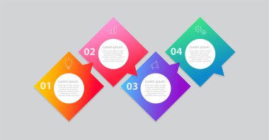 Konuşma kabarcığı düz vektörü ile bilgi grafikleri tasarımı