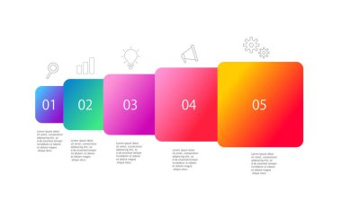 5 element bilgi tasarım şablonu. Sunum, rapor, strateji, plan