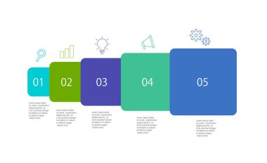 5 element bilgi tasarım şablonu. Sunum, rapor, strateji, plan