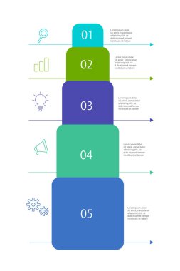 5 element bilgi tasarım şablonu. Sunum, rapor, strateji, plan