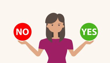 Kafası karışmış sıradan bir kadın karar veriyor evet ya da hayır.