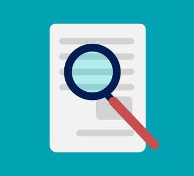 Vergi formu incelemesi, denetim teftişi sınav beyanı belge raporu, araştırma kağıdı uygulama illüstrasyonuna erişim, büyüteçle soruşturma