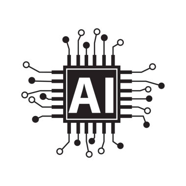 Yapay Zeka Yapay Zeka Resim Grafiği, vektör illüstrasyonu