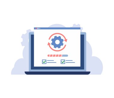 Yazılım web sitesi işletim sürüm güncellemesi, proje planı bütünleşme süreci.