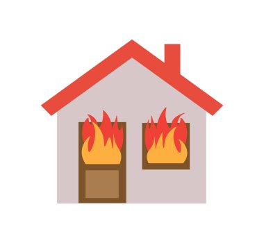 Yanan evde yangın, yangın felaketi.