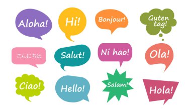 Birçok dil konuşma balonunda 