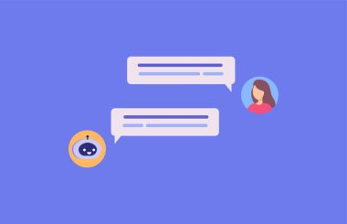 Robot sohbet yoluyla insanlarla iletişim kuruyor. AI teknolojisi