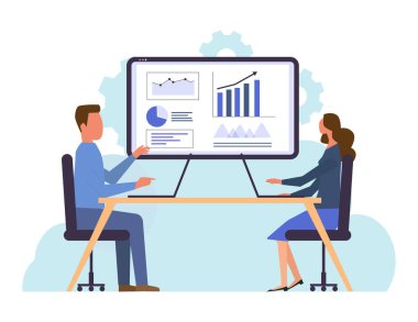 İş veri analizleri. Pazarlama ekibi çalışıyor. İş finans yatırım konsepti. grafik gösterge paneli bilgisini rapor et.