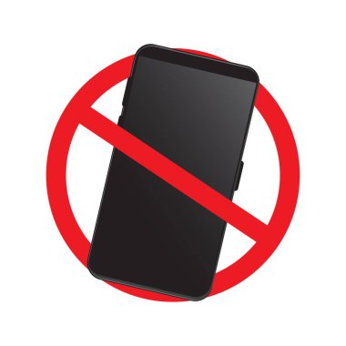 Uyarı işareti. Cep telefonu kullanılmayacak. Akıllı telefon, yasak işareti. Cep telefonu kullanmayın.