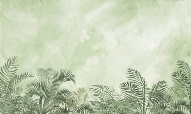 İnce Doğa Duvar Kağıdı: Solmuş Yeşil Yapraklar & Soyut Orman Kalıbı