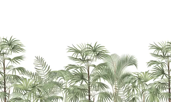 Minimalist Botanik Duvarı Grafiği: Açık Yeşil Orman Yapraksız Kenar