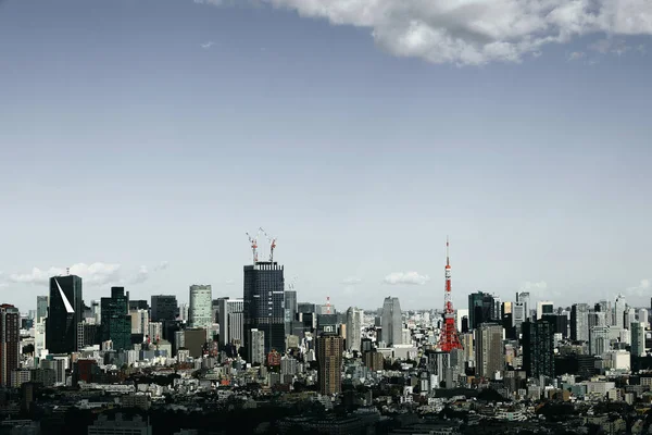 Panoramautsikt Över Tokyotokyo Tower Och Toranomon Skyskrapor — Stockfoto