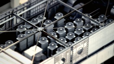 Açık hava klimaları bir binanın çatısına dizilmişti.