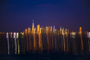 Manhattan, NYC, ABD 'nin soyut uzun pozlama efekti