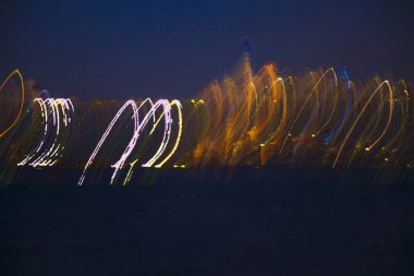 Manhattan, NYC, ABD 'nin soyut uzun pozlama efekti