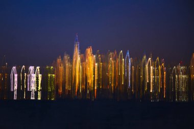 Manhattan, NYC, ABD 'nin soyut uzun pozlama efekti