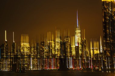 Manhattan, NYC, ABD 'nin soyut uzun pozlama efekti