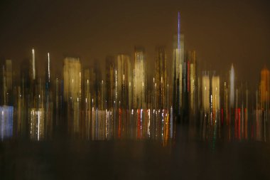 Manhattan, NYC, ABD 'nin soyut uzun pozlama efekti