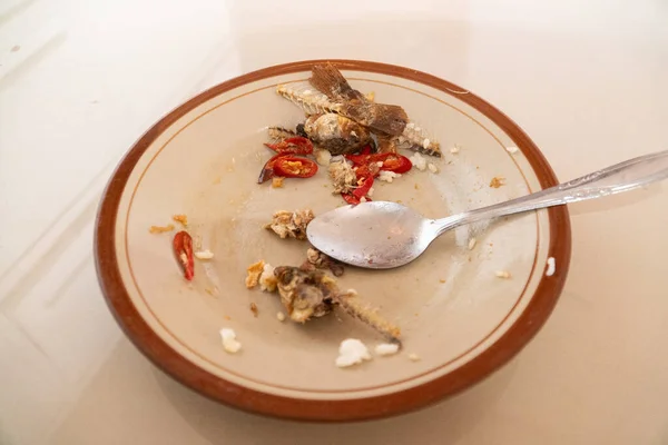 leftover food on the plate. food waste