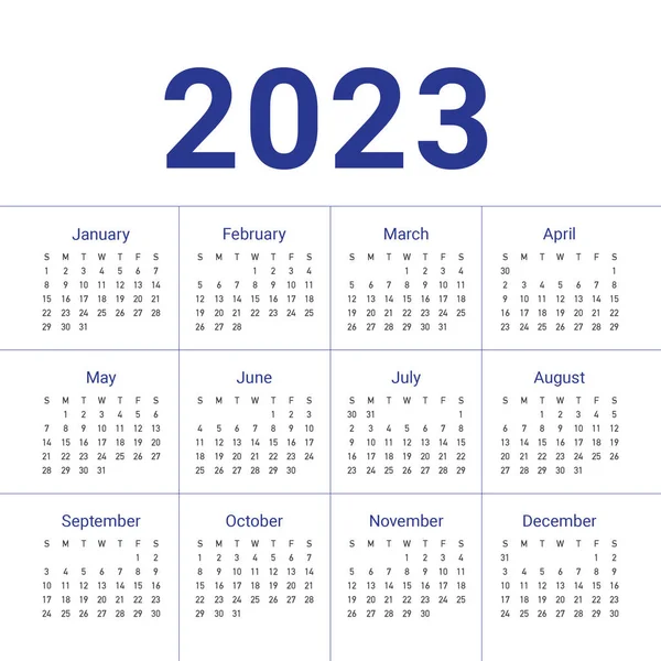 2023年カレンダーベクトル — ストックベクタ