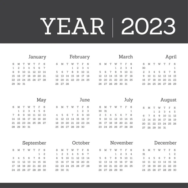 2023 Kalender Vektor — Stock vektor