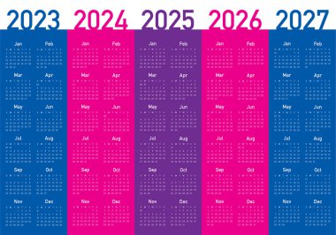 2023-2027 Yıl Takvimi