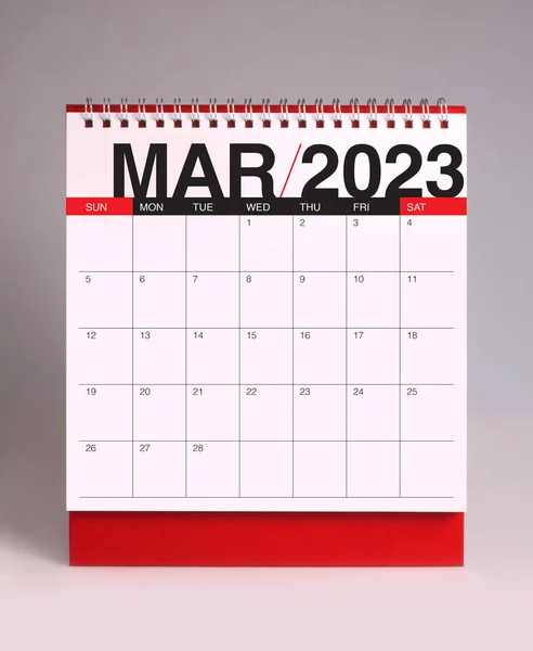 2023年3月的简单台历 — 图库照片#