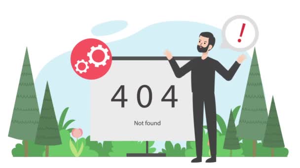 Businessman Reporting 404 Found — Stockvideo