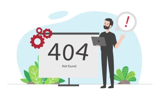 Бізнесмен Повідомляє 404 Знайдено — стокове відео