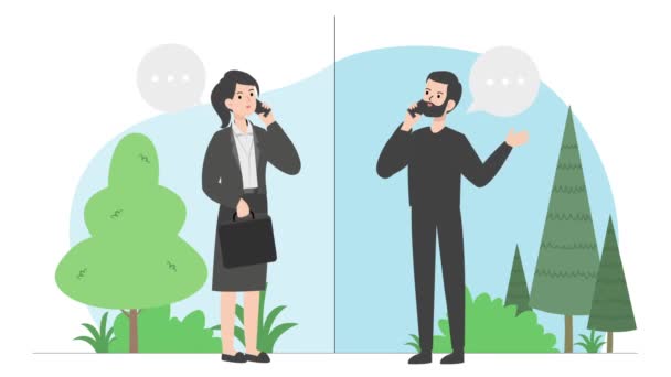 Businessman Talking Phone His Customers — Wideo stockowe