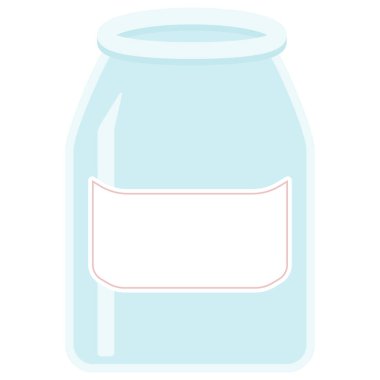 Beyaz arkaplanda, vektör içinde etiketli boş bir kavanoz gösterilir.