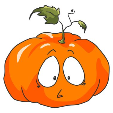 An shocked pumpkin in vector is depicted on a white background. clipart